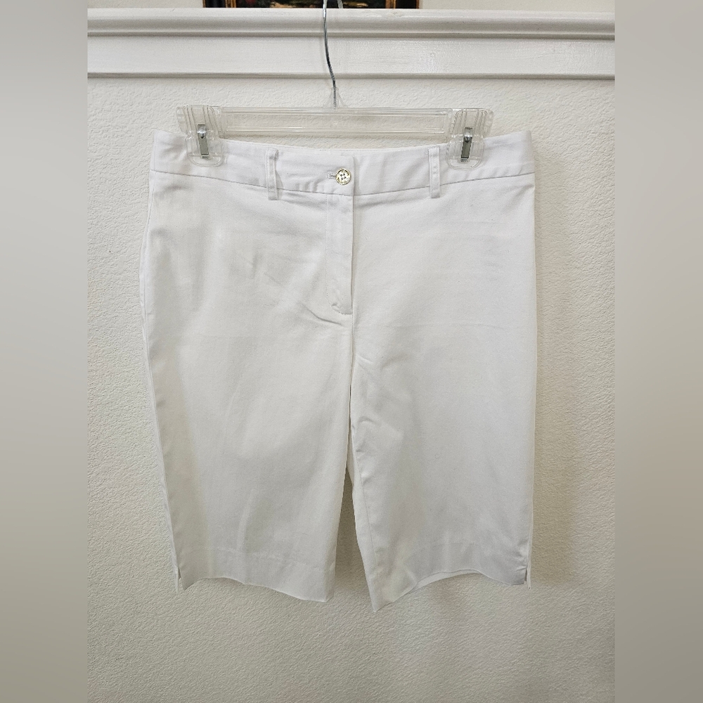 Jones New York Signature White Bermuda Shorts Stretch Cotton Size 4